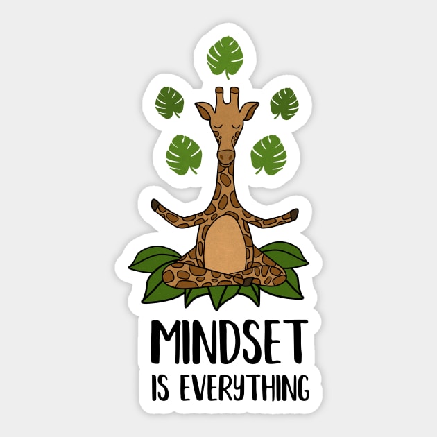 Giraffe Yoga, Mindset Motivational Quote Sticker by logiamerch